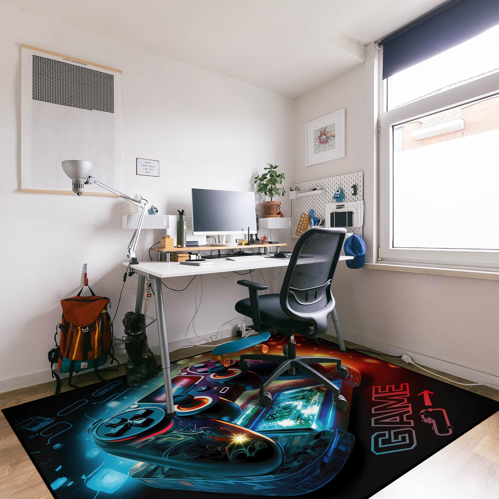 Lacut 3D Gamepad Area Rug Non-Slip Gaming Mat 63x47 Inches