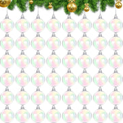 Haawooky 50 PCS Iridescent Plastic Ornaments Balls 2.36 Inch Clear Rainbow