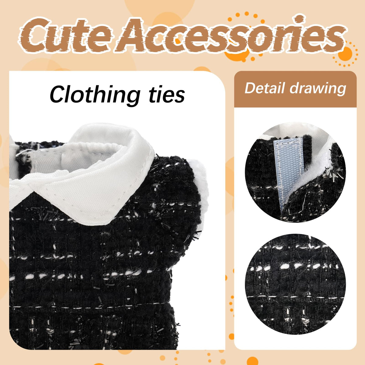 Cute Clothes for Doll Design Outfit Blind Mystery Box Accessories Mini La Boo-Boo Blah Bu Bu BuLafufu Ropa Plush Stuff Hat Dress Overalls Pajamas Hoodie Black