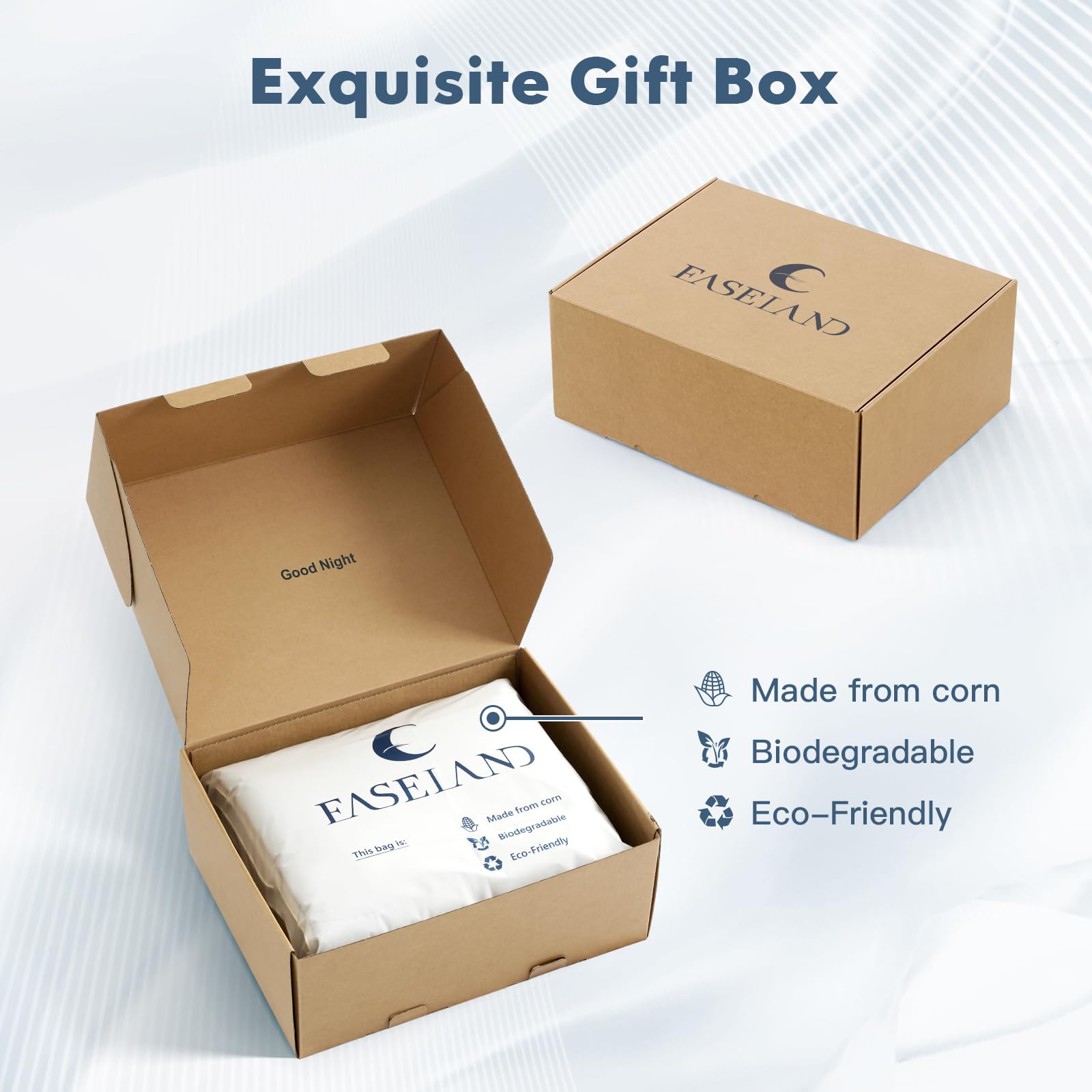 EASELAND King Tencel Cooling Comforter Lightweight Breathable Ice Blue Size King