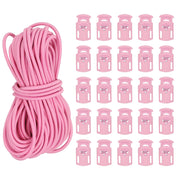 PATIKIL 10 Yard Elastic Bungee Cord & Cord Lock, Pink, 25 Pack