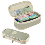 Sonuimy Large Capacity Pencil Case Pouch Zipper Organizer Green
