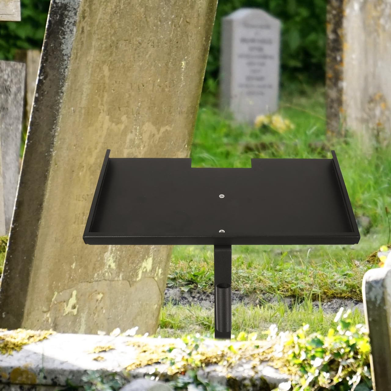 Cabilock Metal Memorial Stone Stand for Pets 6x12 Stones Metal Cemetery Decor