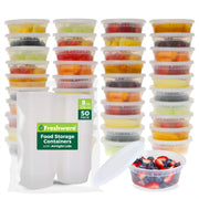 Freshware Food Storage Containers 50 Set 8oz Plastic Deli Containers BPA Free
