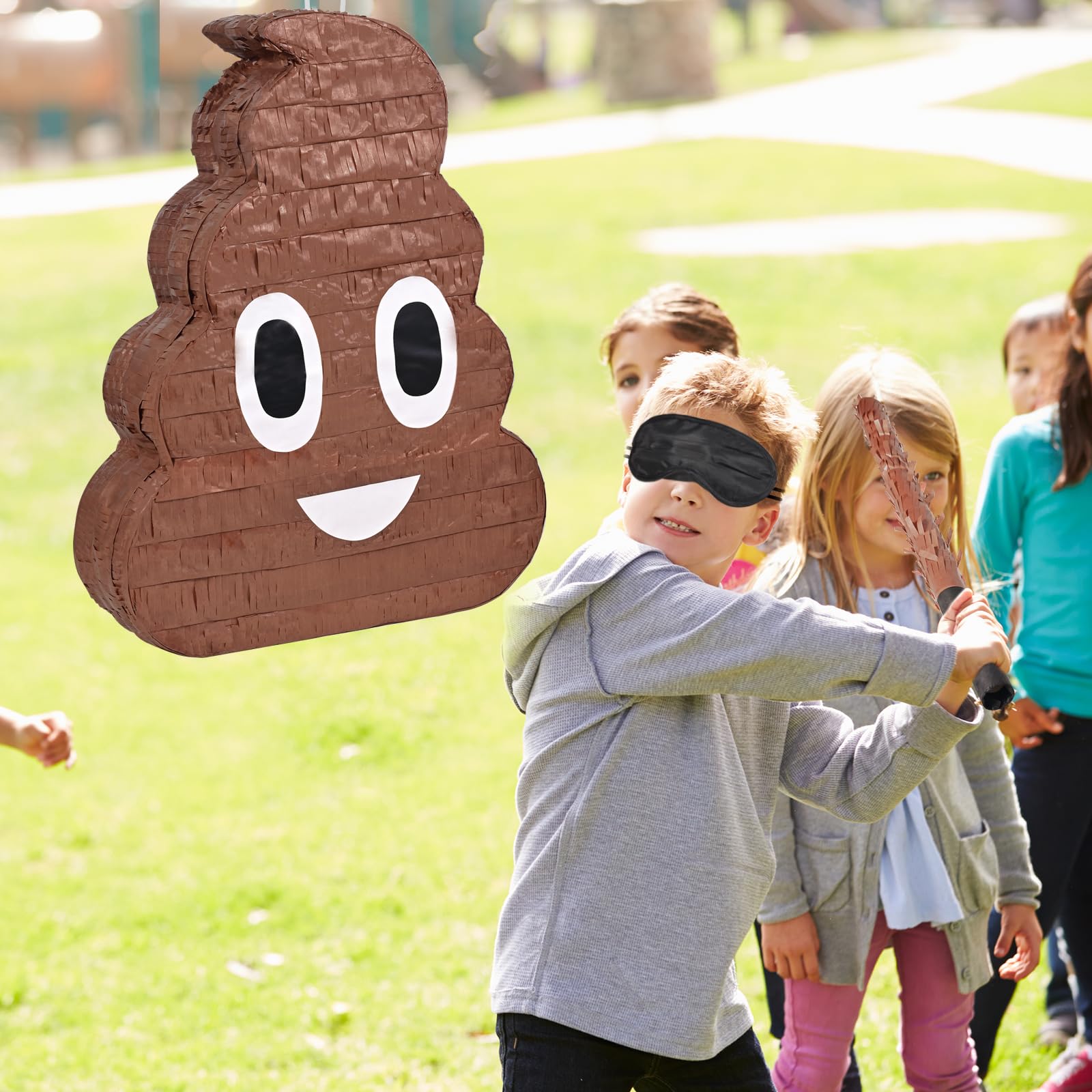 SWIMEE Poop Piñata Kids Birthday Party Decoration Brown 17.1x13.1x3.5 in
