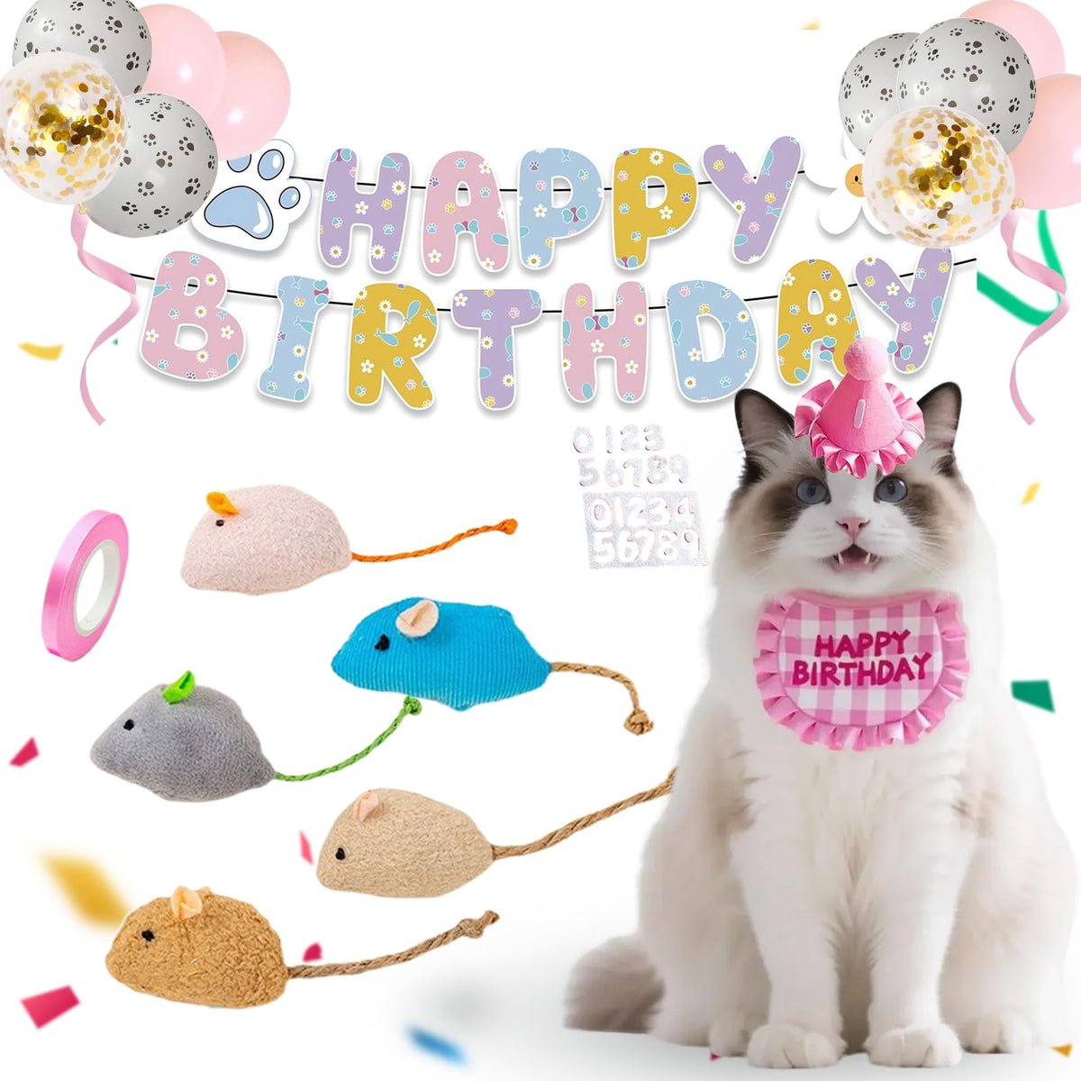 DFQ Pink Cat Birthday Party Kit