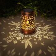 kaakuuki Hummingbird Solar Lantern Outdoor Waterproof Metal LED Bronze