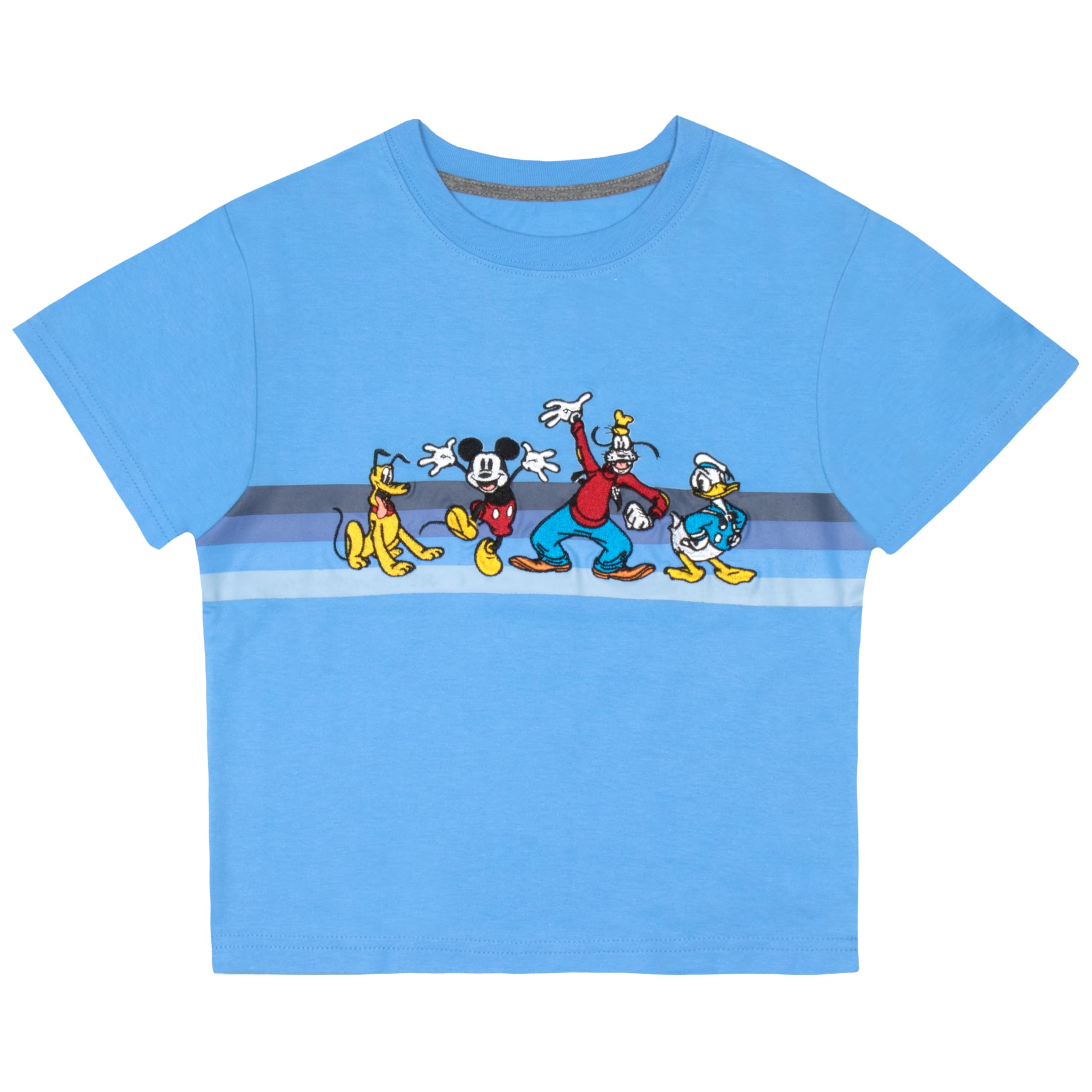 Disney Mickey Mouse Boys 2 Pack T Shirt Short Sleeve Kids Size 4 Blue Grey