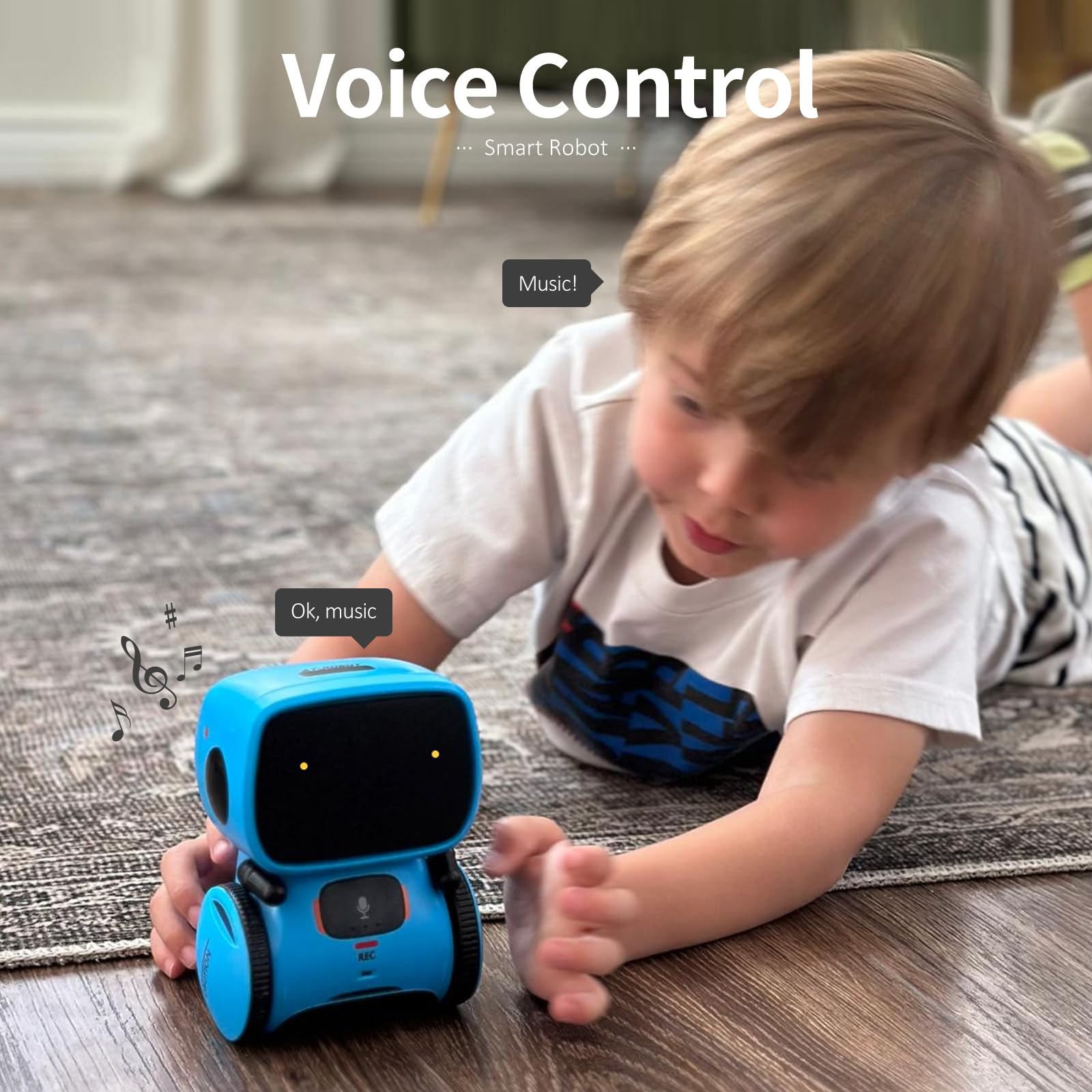 GILOBABY Interactive Talking Robot Toy for Boys with Voice & Touch Sensor Blue