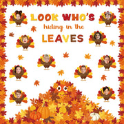 Containlol Fall Thanksgiving Bulletin Board Set Colorful Small 12.6x10.2in
