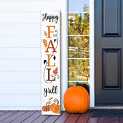 AUSTAB Happy Fall Y'all Wooden Porch Sign 47.2" x 7.8" White Autumn Decor