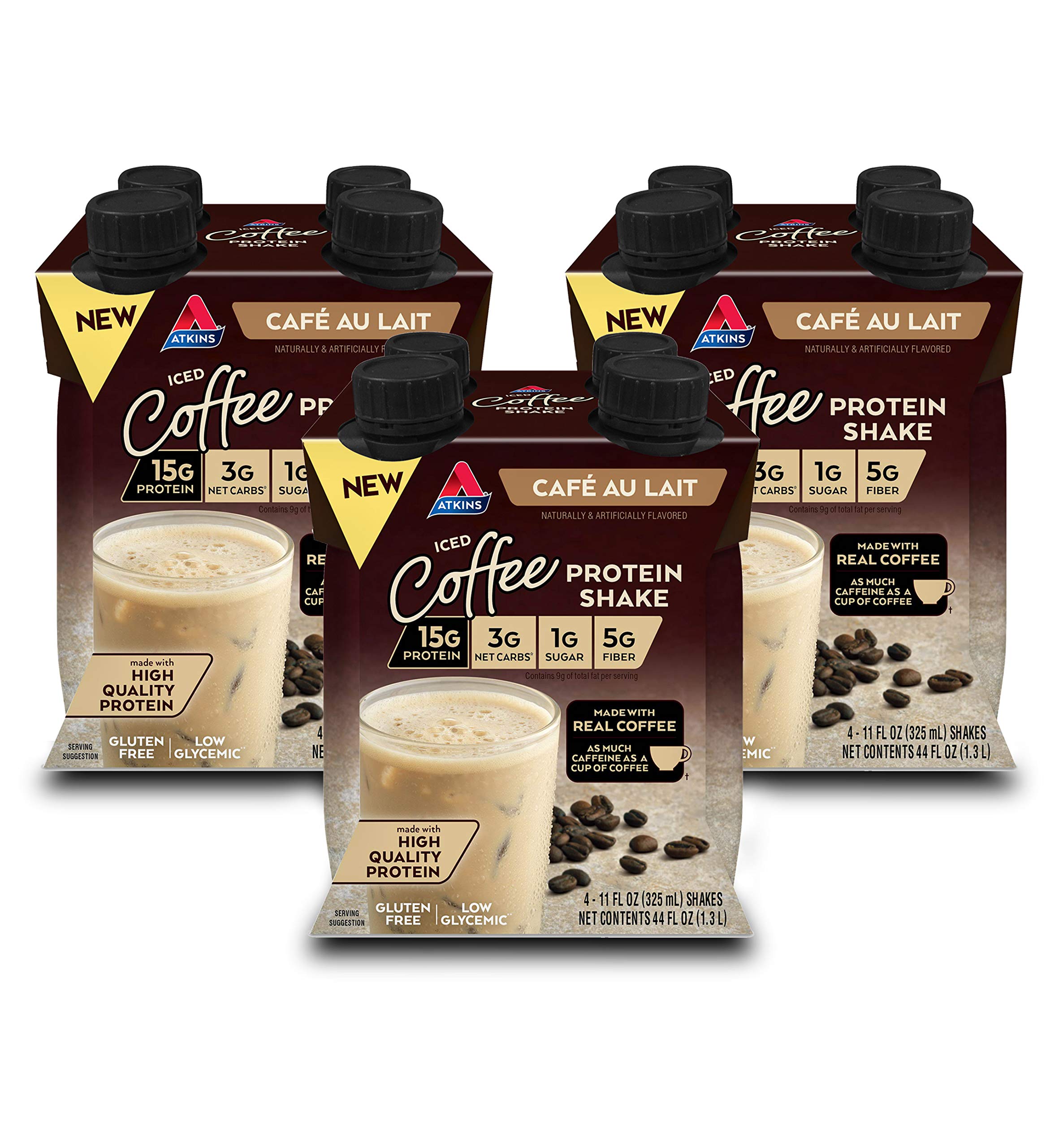 BestBy03/26 Atkins Café au Lait Iced Coffee Protein Shake 12 Count 11 Fl Oz