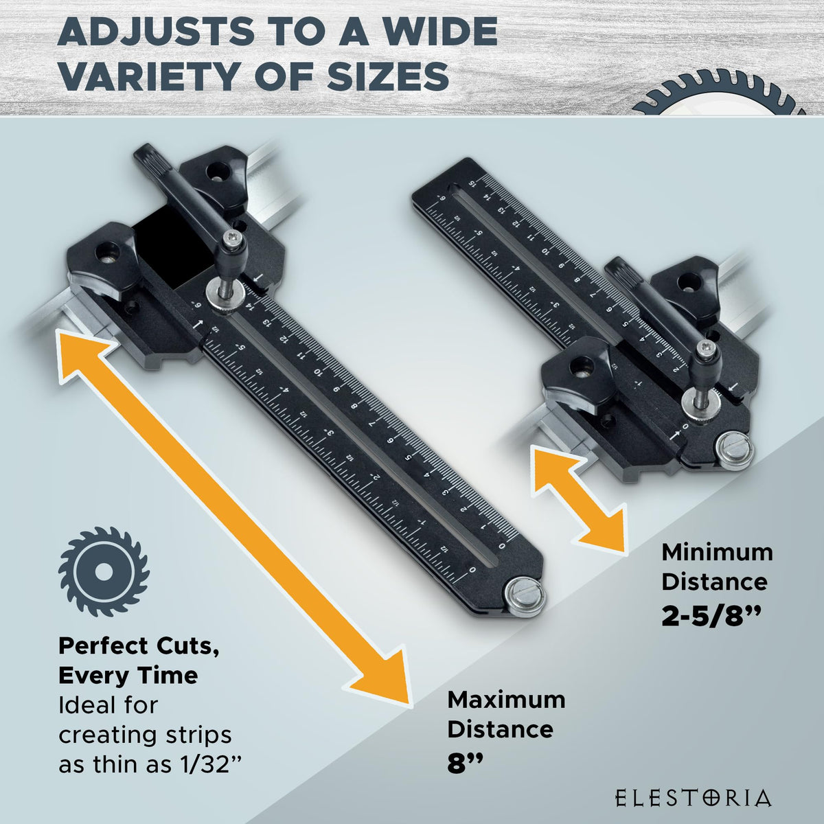 Elestoria Thin Rip Jig for Table Saw Woodworking Jig Guide for Repetitive Narrow