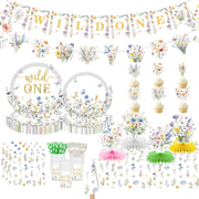 JOYHAPISTAR Wildflower Birthday Party Decorations Set for Girl, Serve 20 Floral