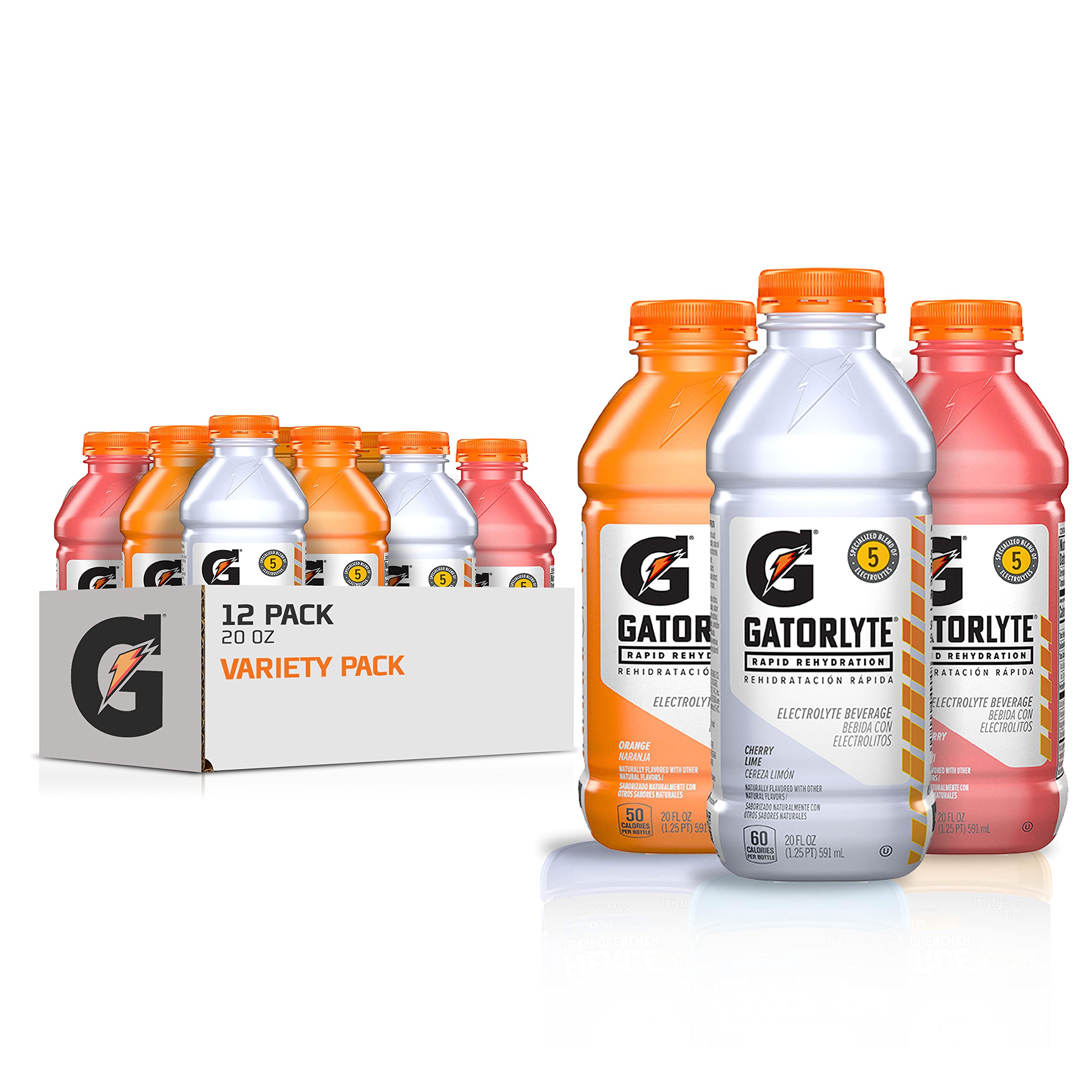 BestBy01/26 Gatorlyte Rapid Rehydration Electrolyte Drink 3 Flavor 20oz 12ct