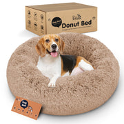 Petloox Donut Dog Bed Premium Comfort Anxiety Relief Size M Camel