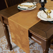 Joyfol Day Jacquard Maple Leaf Table Runner Amber 14x60 Inch