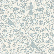 HELLKIT Peel Stick Wallpaper Blue Beige Bird 17.3x78.8in Vinyl Roll