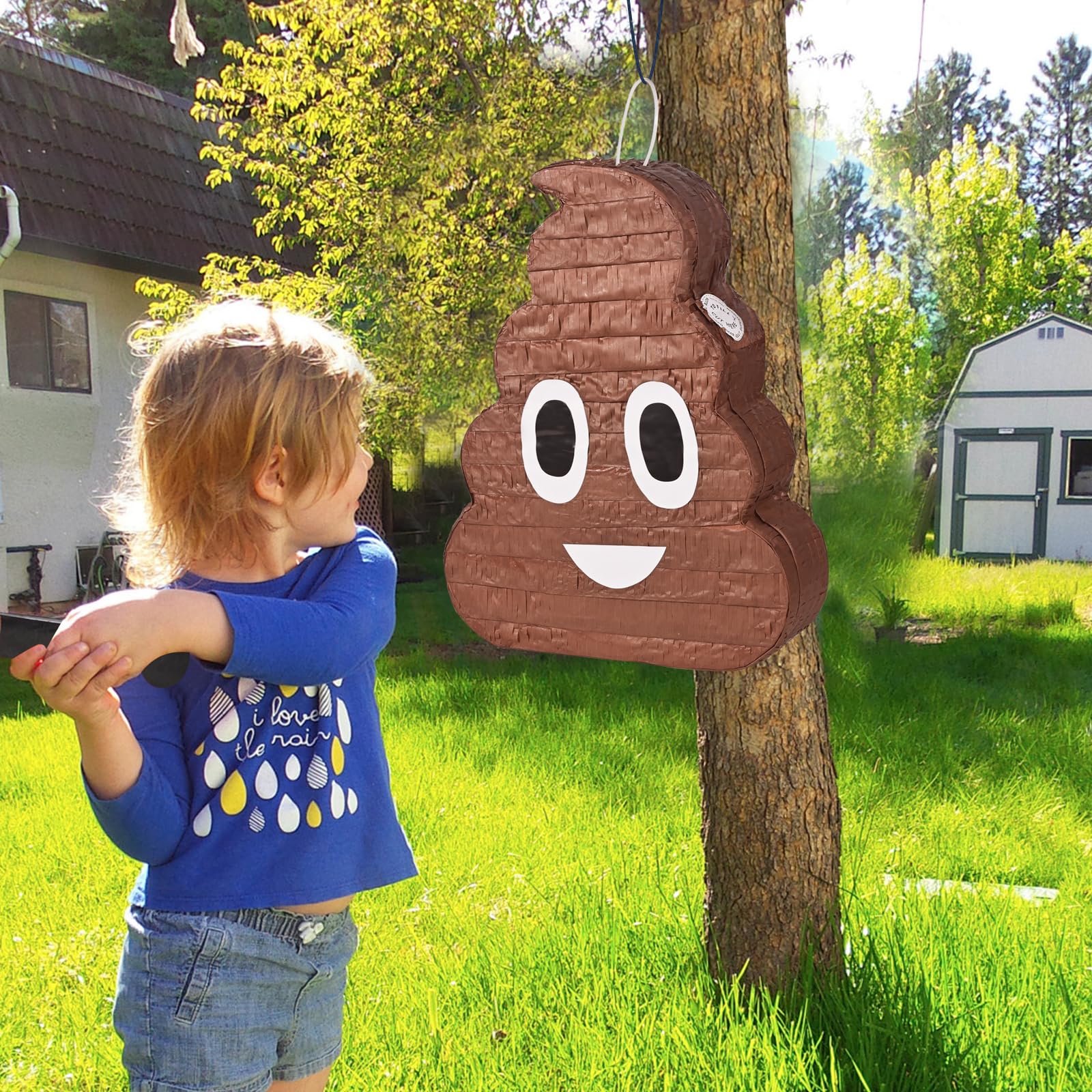SWIMEE Poop Piñata Kids Birthday Party Decoration Brown 17.1x13.1x3.5 in