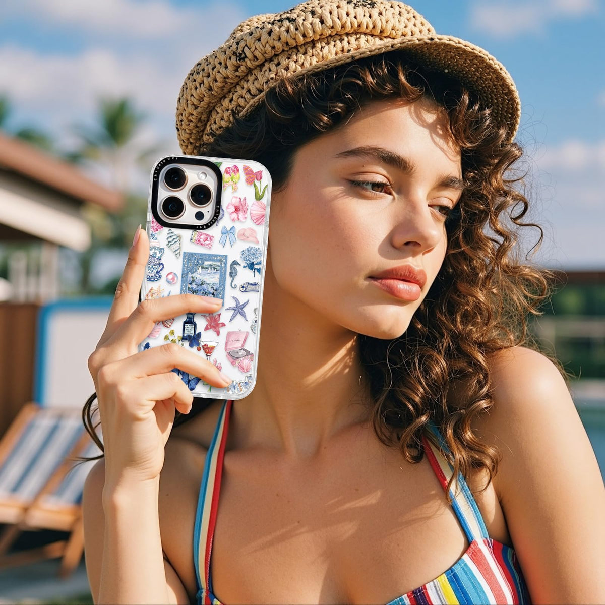 ChiCaseVer iPhone 13 Phone Case, Floral Coastal Print