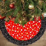 Soulchen Christmas Tree Skirt Double Layer Red Black Yellow Big Wave Point 51"
