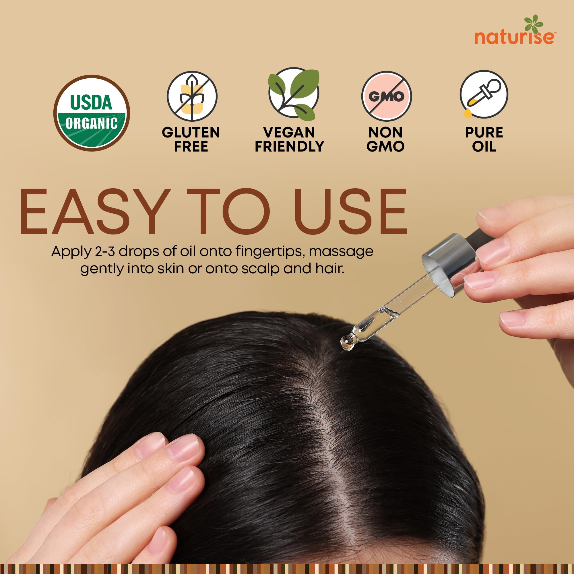 Naturise Organic Argan Oil Hair & Skin Cold Pressed Pure Morocco 2 fl oz