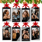 6Pcs Mini Gold & Silver Vintage Acrylic Photo Booth Picture Frame Ornaments - Double-Sided Photos Display, Photo Strip Frame for Polaroid Fuji Film Christmas Tree Car Wreath Fireplace