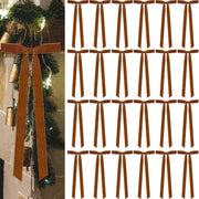 Dcocdeely 24 Pcs Khaki Velvet Christmas Bows 16x6 Inch Rustic Decor