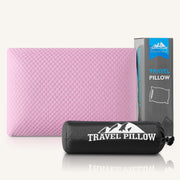 PEUJEW Travel Pillow Memory Foam Pillows, Camping Pillow-Compressible Medium Firm, Breathable Cover, Ideal Backpacking Hiking, Bed Pillows, Airplane and Car (Apricot Yellow, L)