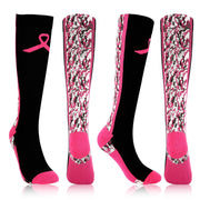 YLOLUL Breast Cancer Awareness Socks Black Camouflage Polyester Womens Size L