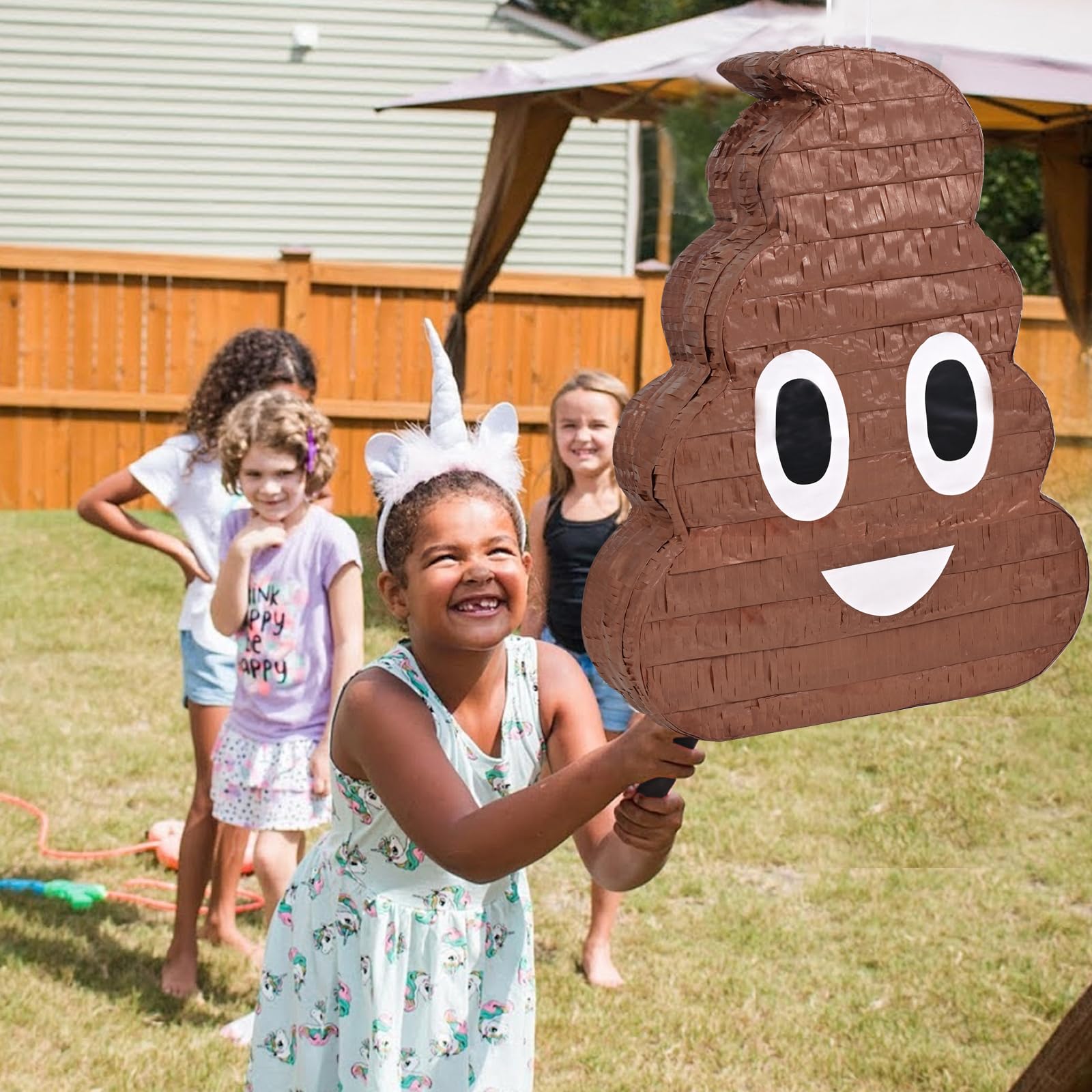 SWIMEE Poop Piñata Kids Birthday Party Decoration Brown 17.1x13.1x3.5 in