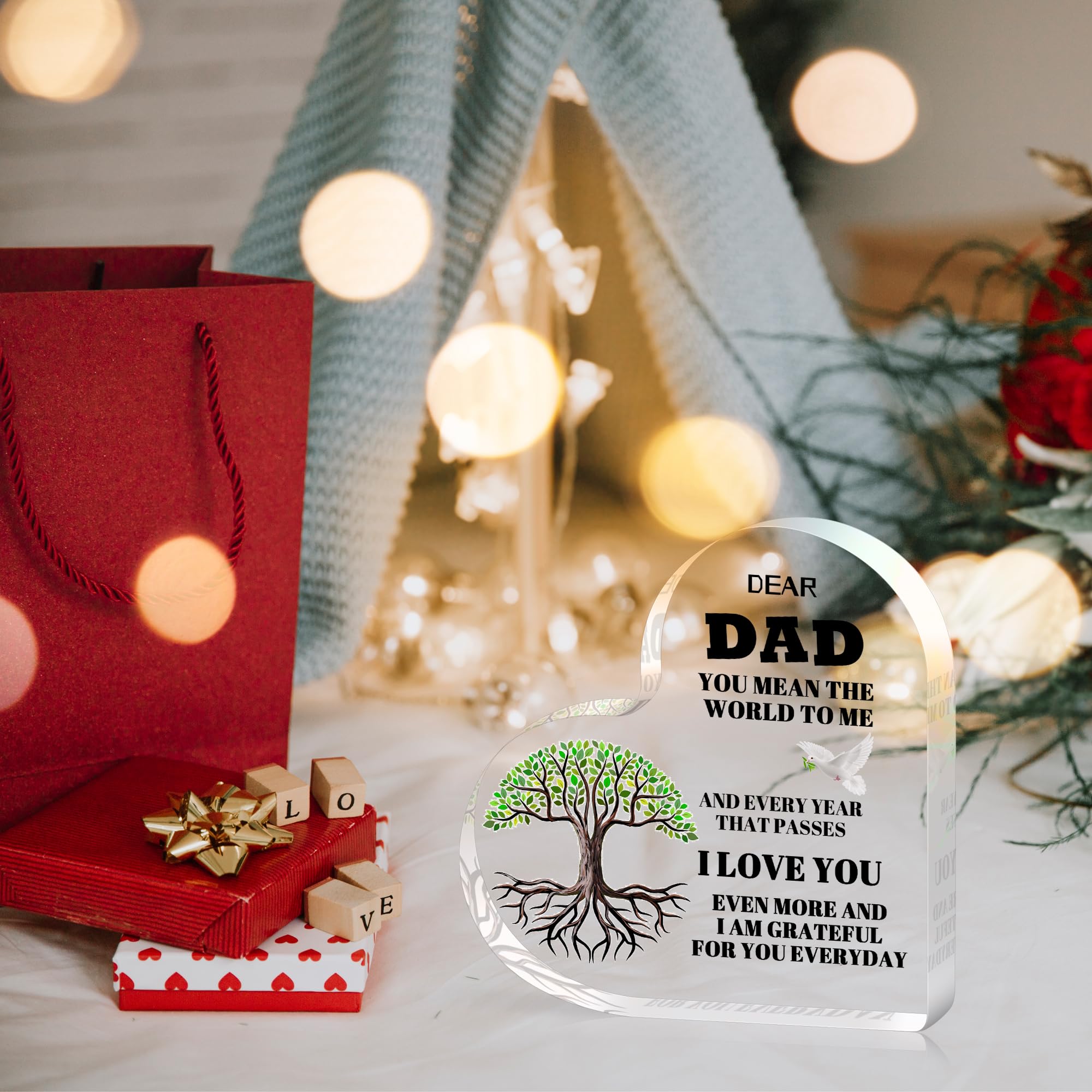 AmazerPad Gifts For Dad Acrylic Puzzle Plaque Desk Decor 5.1x5.1 In Cool Dad