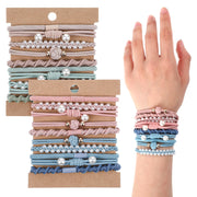 TIESOME 20 Packs Boho Hair Ties Bracelets Multicolor Elastic Accessories