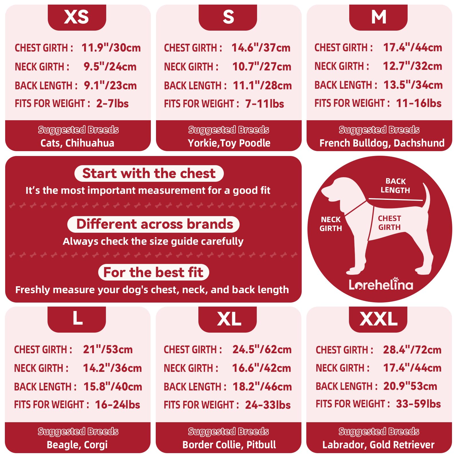 Lorehelina Dog Sweater Argyle Cable Knit Turtleneck Red Size S