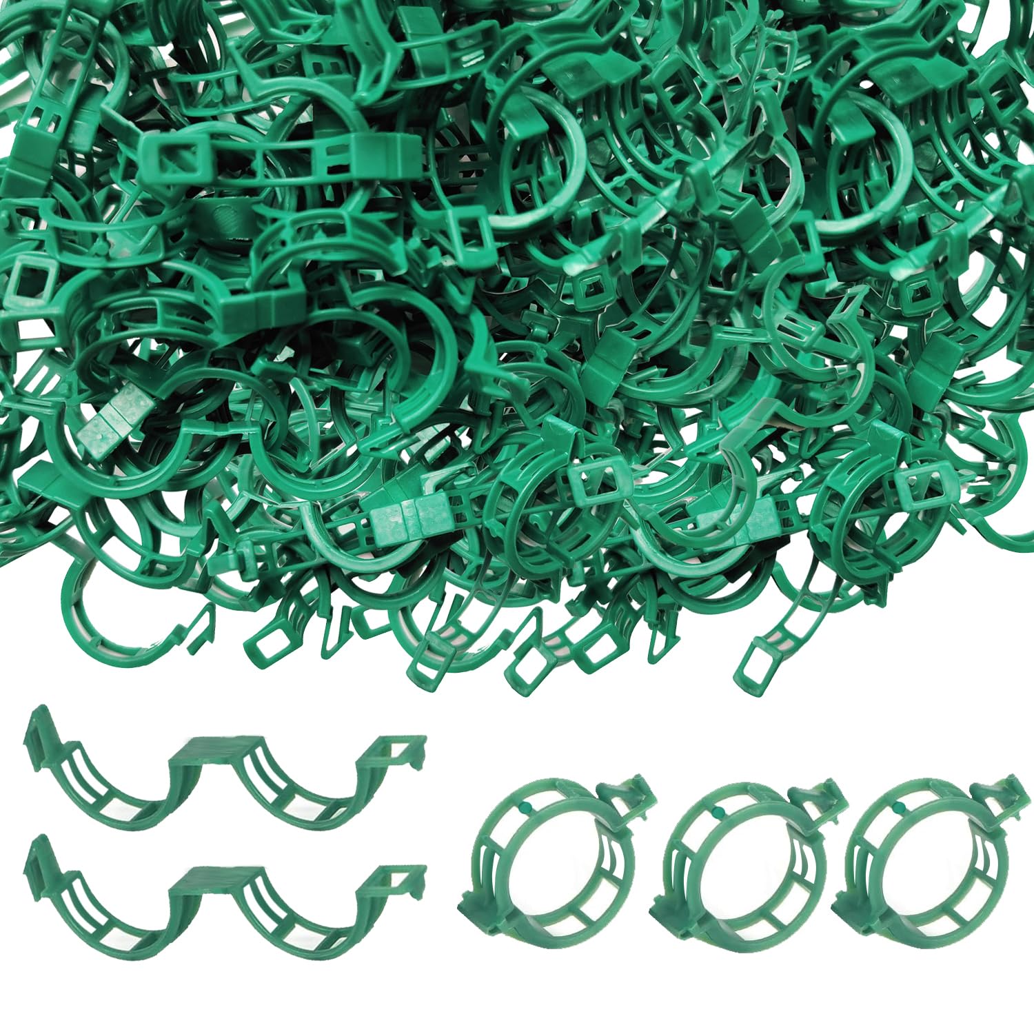7Queen 250PK Plant Support Clips Tomato Grape Vine Green Plastic Clips