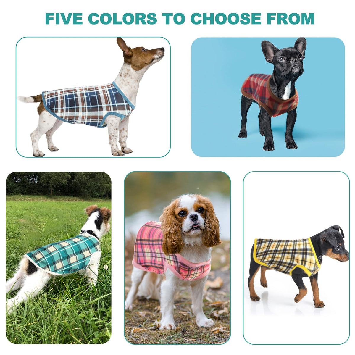 Cute Dog Shirts Clothes, Classic Plaid,Soft and Comfortable Fabric?Dog Clothes T Shirt Vest Soft for Small Medium Dogs Cats (plaid-5pcs, 3XL)