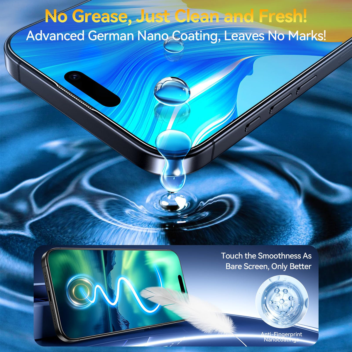 Popoluku iPhone 17 Pro Max 6.9-inch Tempered Glass Screen Protector 2-Pack