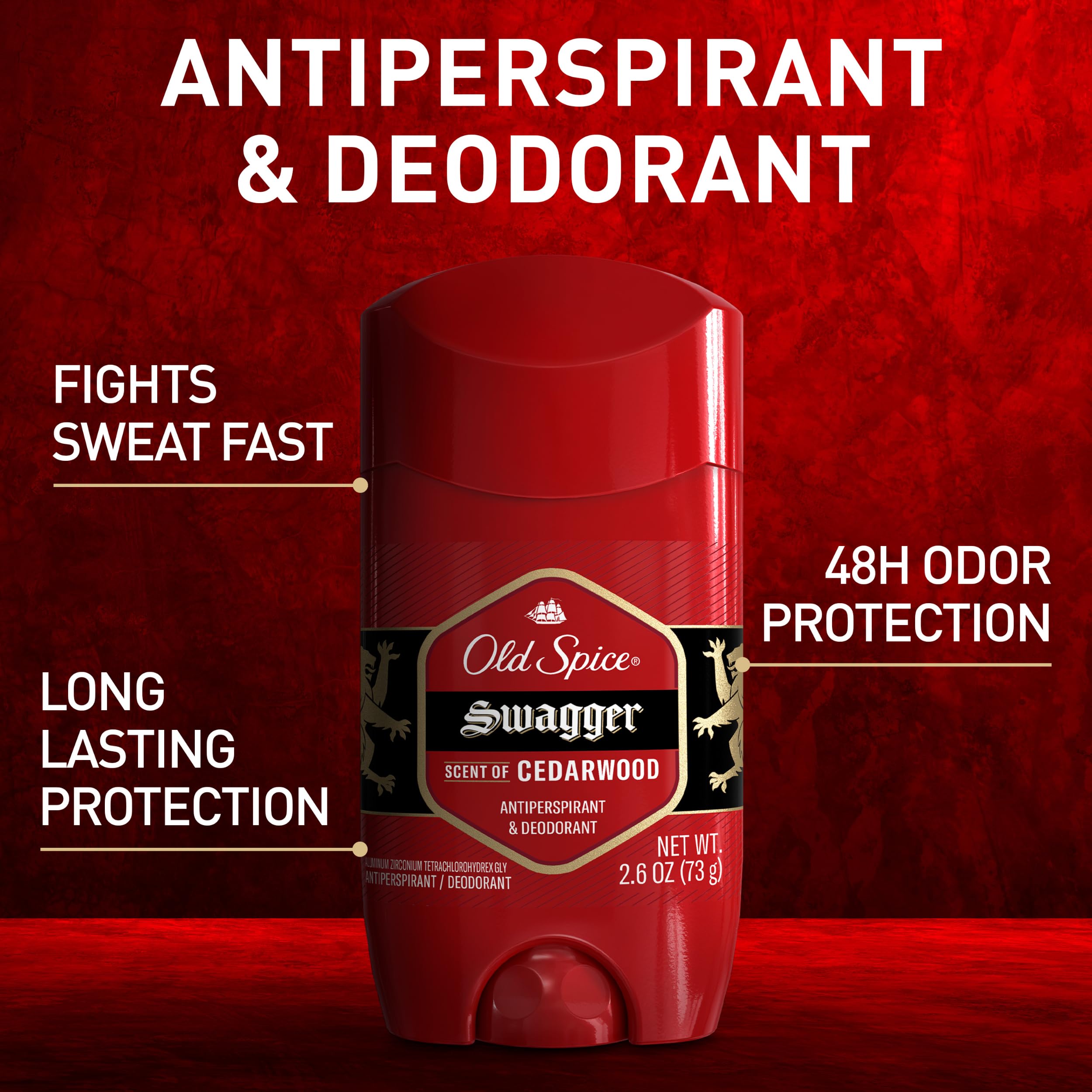 Old Spice Red Zone Men's Invisible Solid Anti-Perspirant Deodorant Swagger 3.4oz