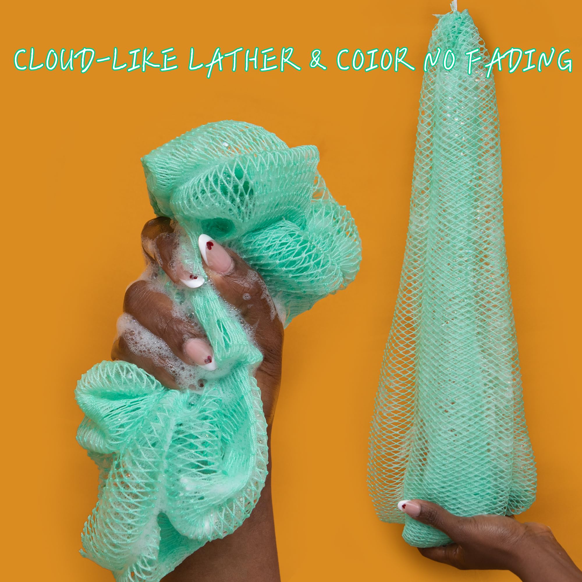 SubSahara African Net Sponge Exfoliating Bath Scrubber Mint Green 1 Pc