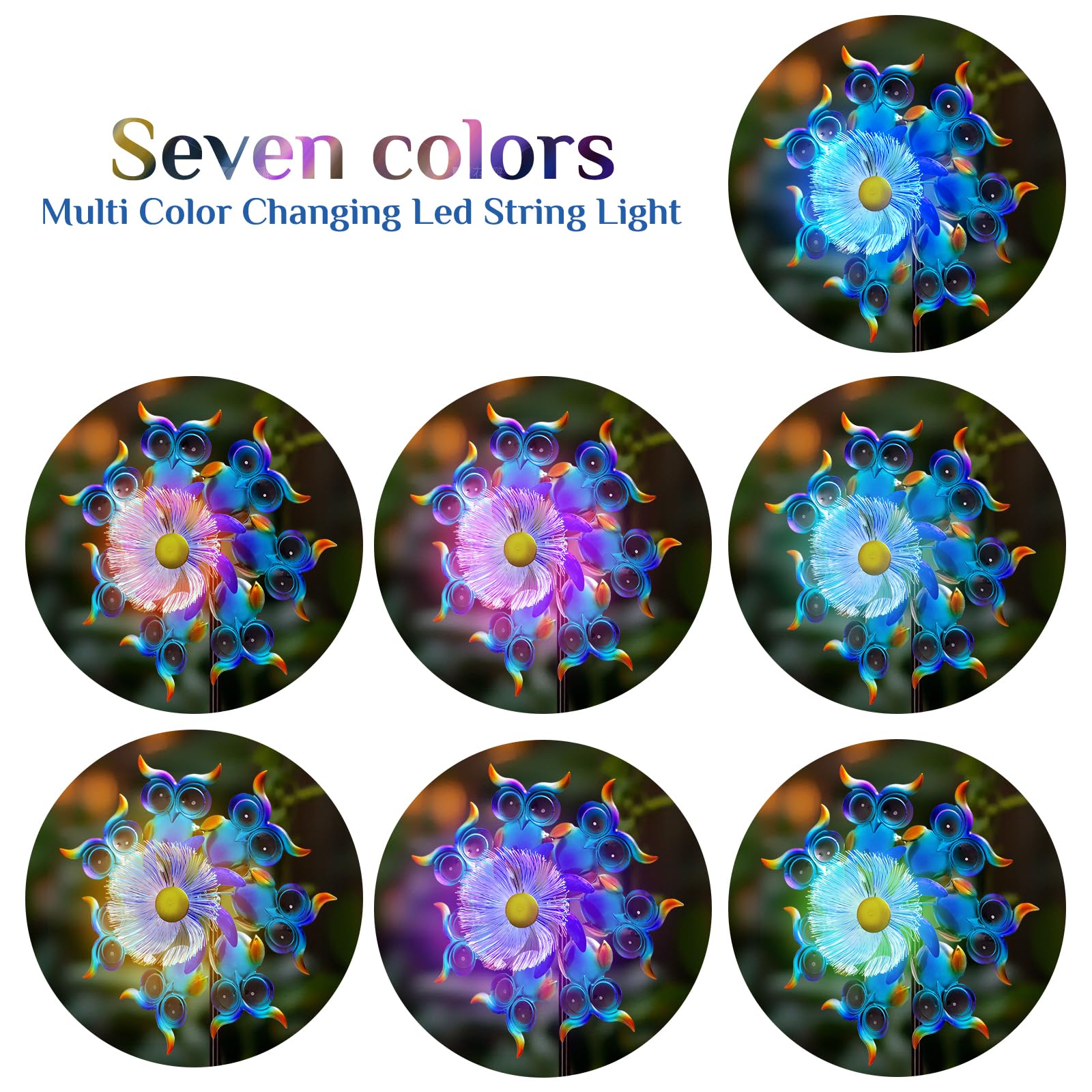 GIBMIDSER 51" Sea Turtle Solar Wind Spinner LED Outdoor Garden Decor