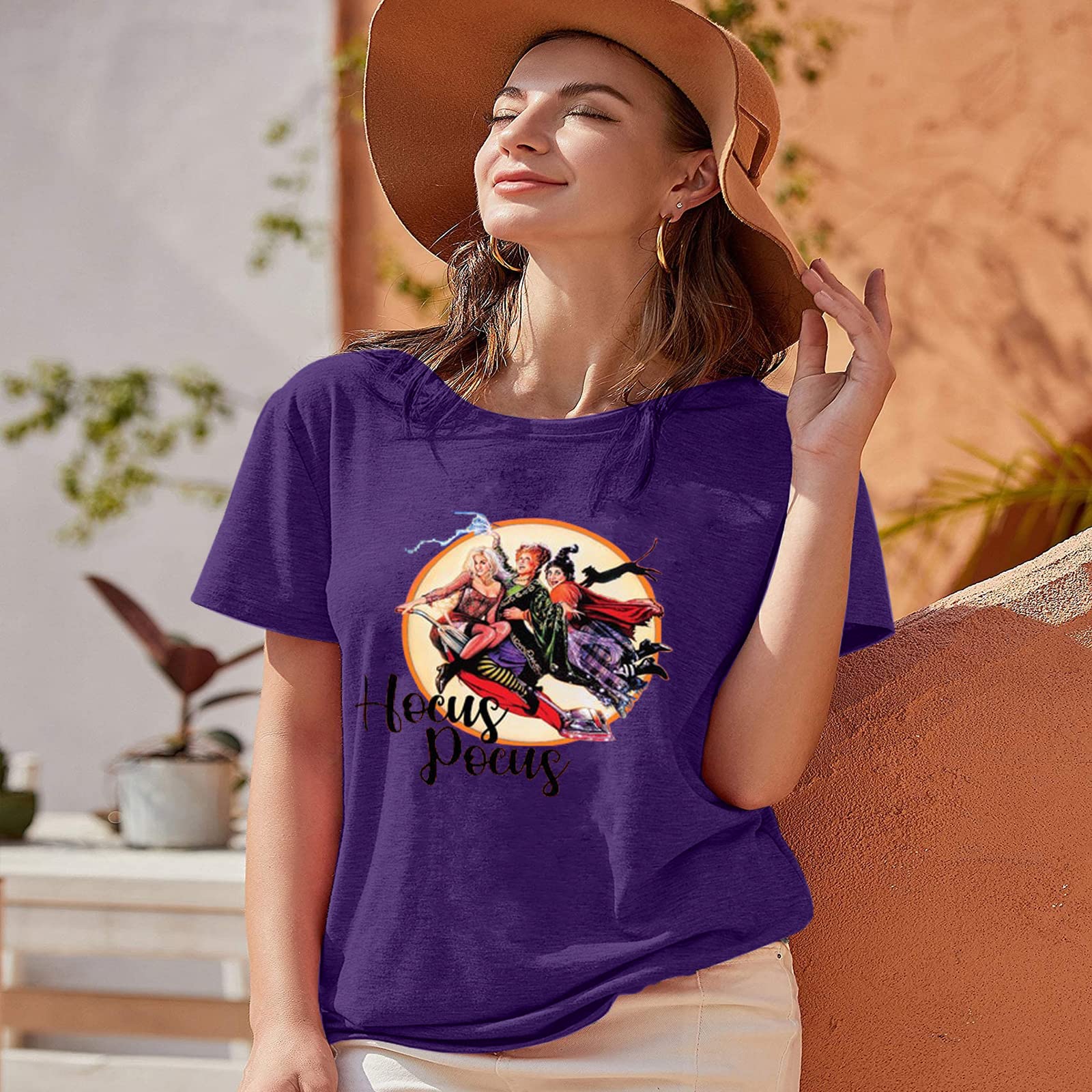 Anbech Hocus Pocus Sanderson Sisters Graphic Tee Dark Purple Size S