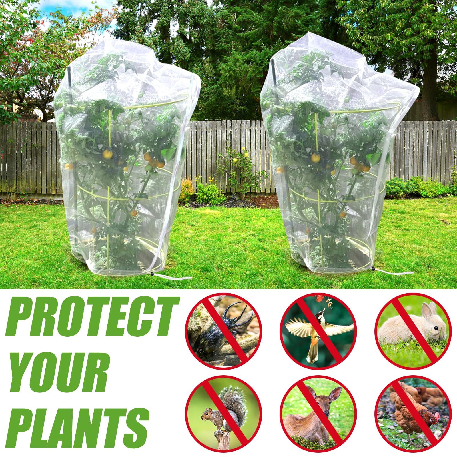 H.Romo Fruit Tree Netting 4x6 FT Clear Garden Bird Pest Barrier 1 Pack