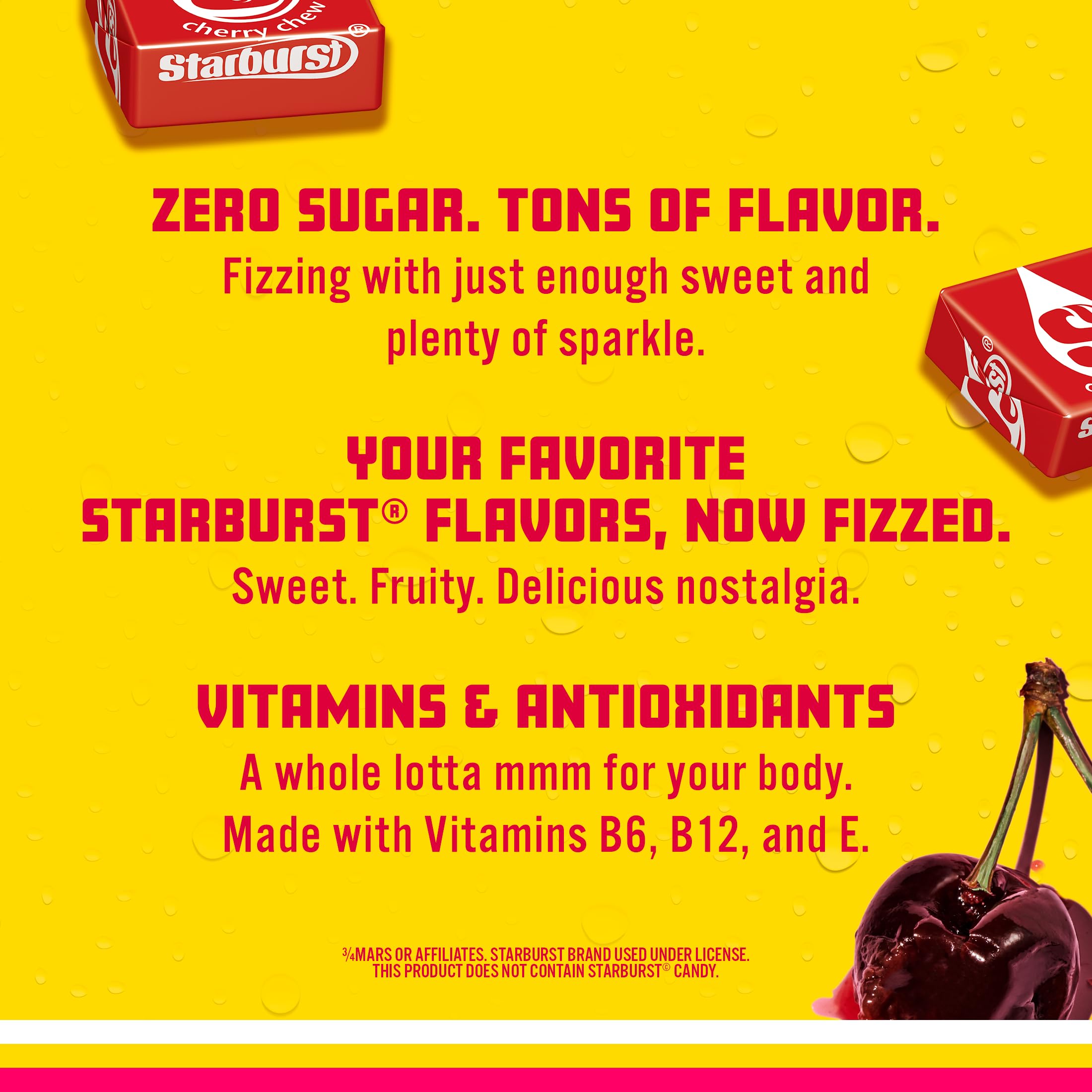 Sparkling Ice STARBURST Cherry Zero Sugar Sparkling Water 17oz 12 Pack