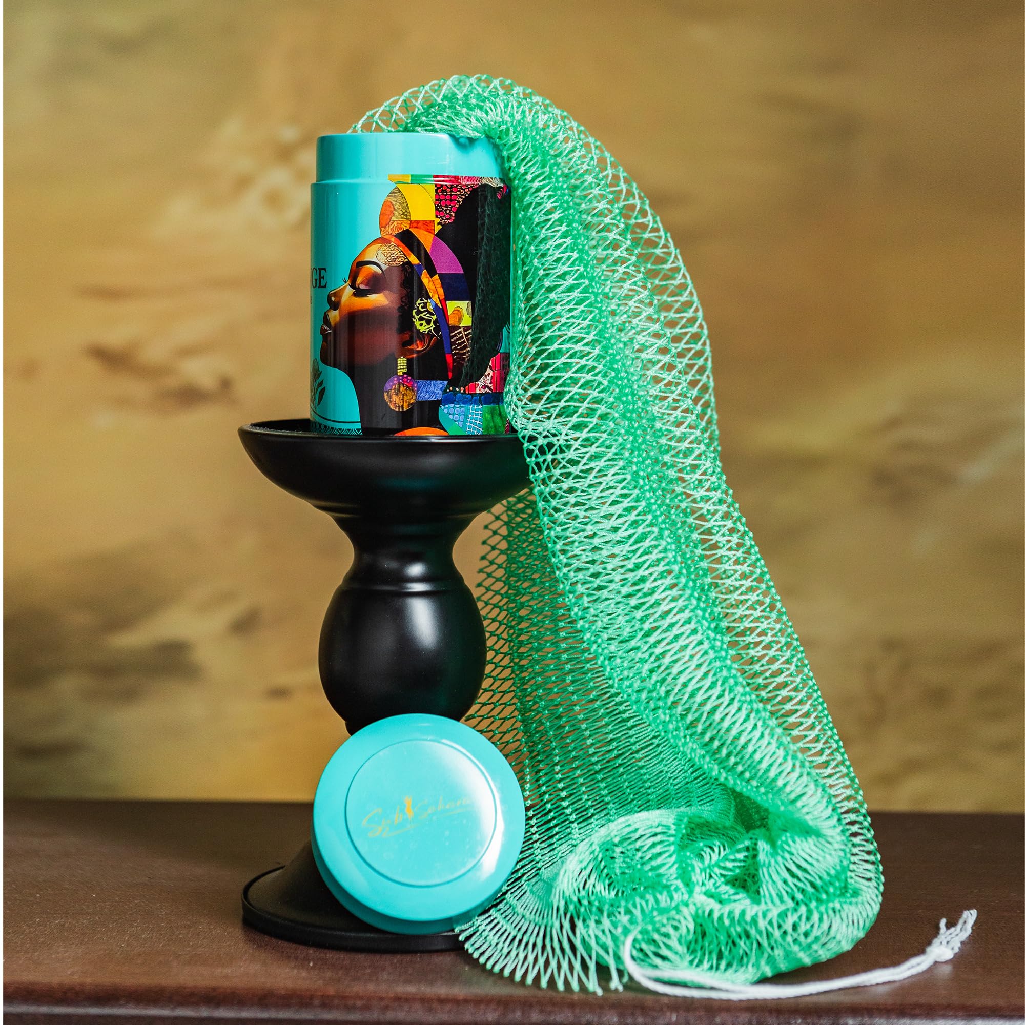 SubSahara African Net Sponge Exfoliating Bath Scrubber Mint Green 1 Pc