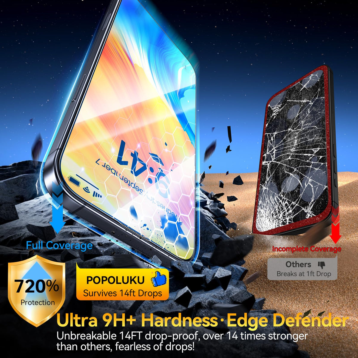 Popoluku iPhone 17 Pro Max 6.9-inch Tempered Glass Screen Protector 2-Pack