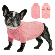 Hahbabya Pink Cable-Knit Dog Sweater, Medium