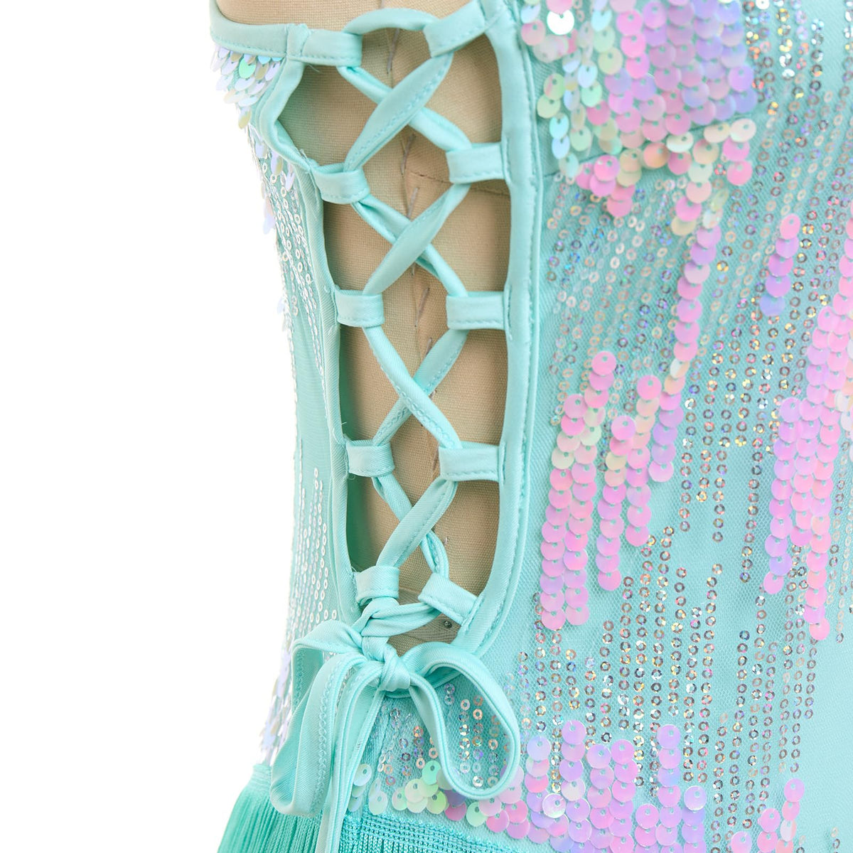 IWEMEK Sexy Sequin Fringe Bodysuit for Women Sparkly Tassel Fringe Romper Dress