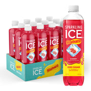 Sparkling Ice STARBURST Cherry Zero Sugar Sparkling Water 17oz 12 Pack