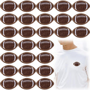 Pndeyo 35pcs Football Iron on Patches for Backbags, Sew on Football Bumble Embroidered Patch, Sport Embroidery Applique Decoration Accessories for DIY Clothes Jackets Jeans Hats Bags- Brown