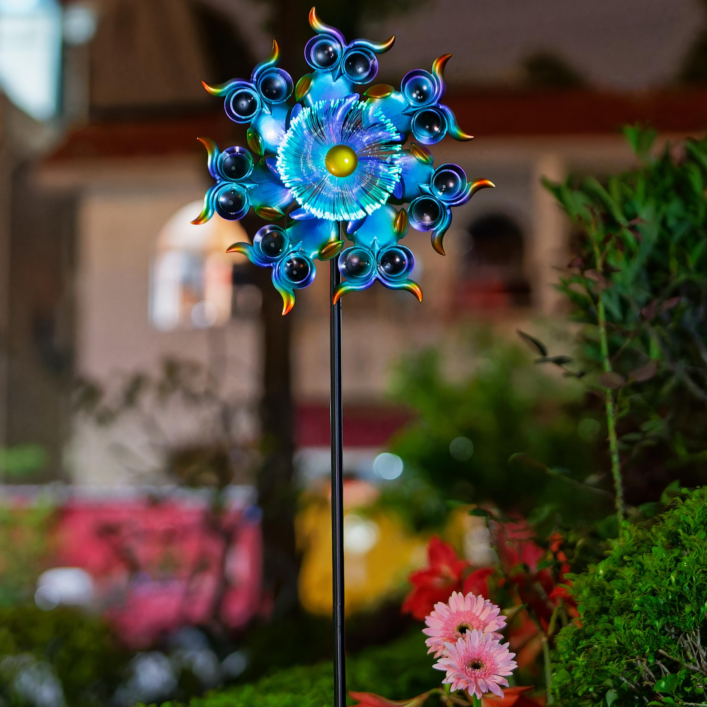 GIBMIDSER 51" Sea Turtle Solar Wind Spinner LED Outdoor Garden Decor